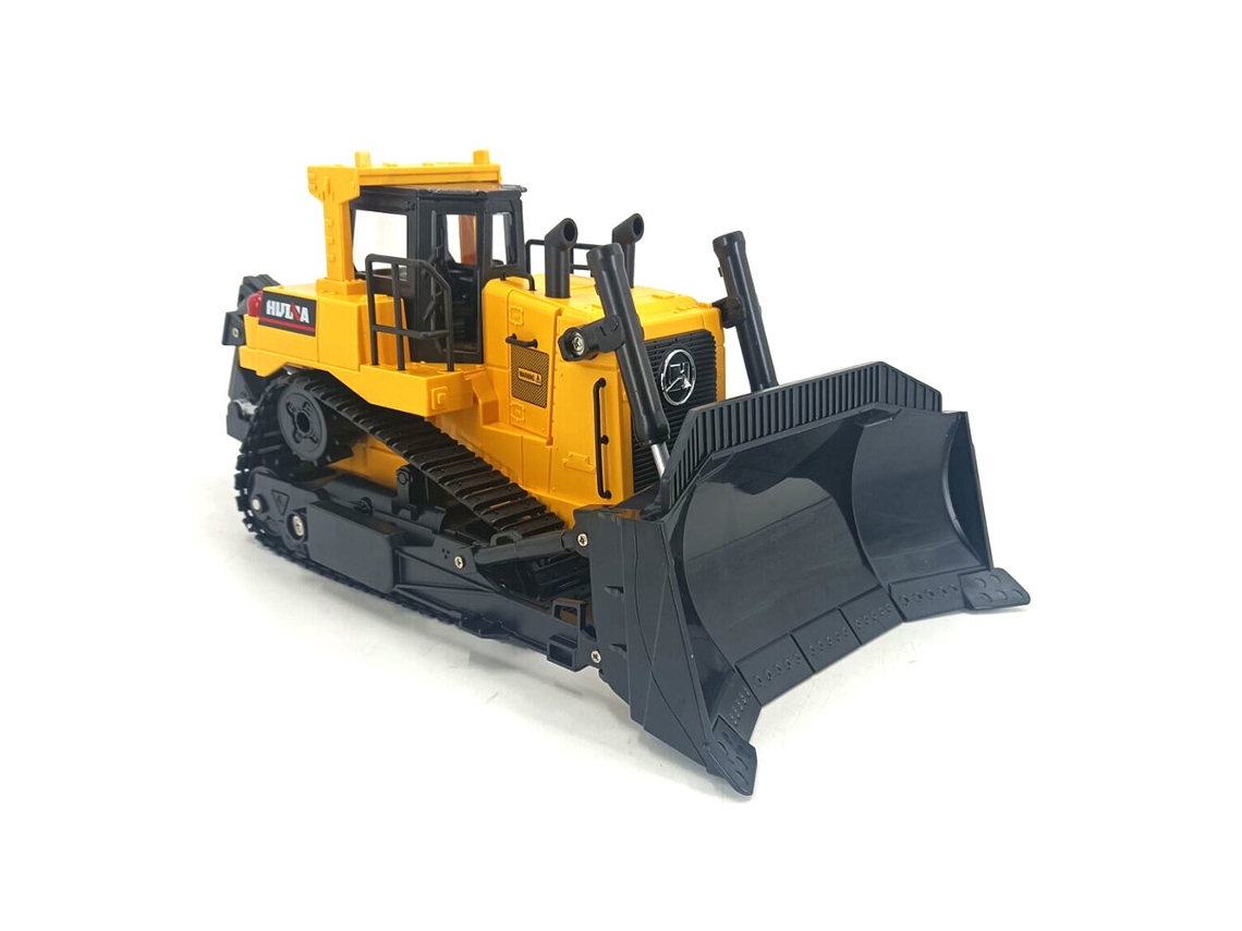 uma Bateriahuina 1554 1/16 11ch Rc Bulldozer Car Heavy Bulldozer Veículo Rc Infantil Brinquedo Elétrico Presente para Crianças MDUG