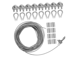 Cable de acero inoxidable de varios metros de longitud, resistente y flexible. Marca Gokoco.