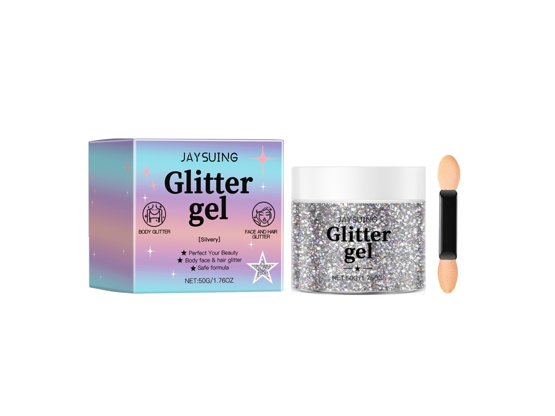 Gel con purpurina plateada Worten - Brillo de alta calidad