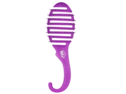 Cepillo desenredante húmedo con purpurina morada para peinar el cabello sin esfuerzo en la ducha