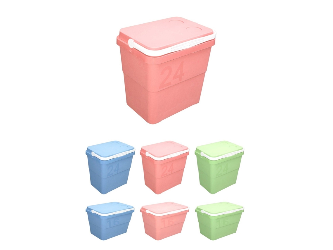 Nevera Portátil Rígida Retro– Nevera Térmica Con Asa Para El Camping,  Jardín Y Barbacoa Rosa 24 L