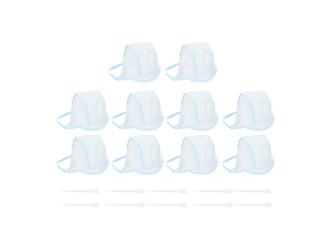 10 gorros desechables para teñir las puntas del cabello con aguja de gancho, ABS, para uso profesional y doméstico.