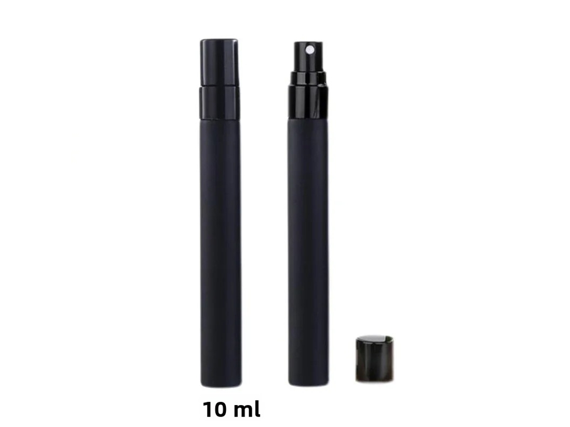 (5 Botellas De 10 Ml Cada Una) Mini Frasco De Perfume Portátil De Vidrio De Lujo, Negro Mate
