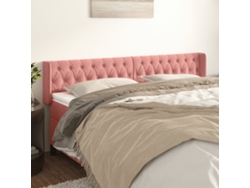 Cabecero De Terciopelo Rosa 203x16x78/88 Cm