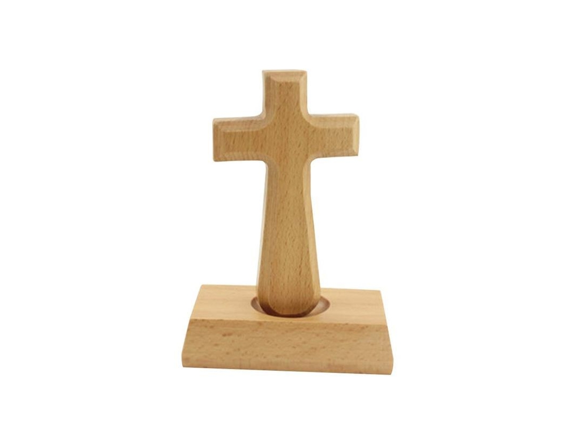 Cruz De Madera De Pie Con Base Magnética 2025, Cruz Portátil Para Oración Y Decoración Cristiana