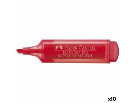 Marcador Fluorescente FABER-CASTELL Textliner 46 Rojo 10 Unidades