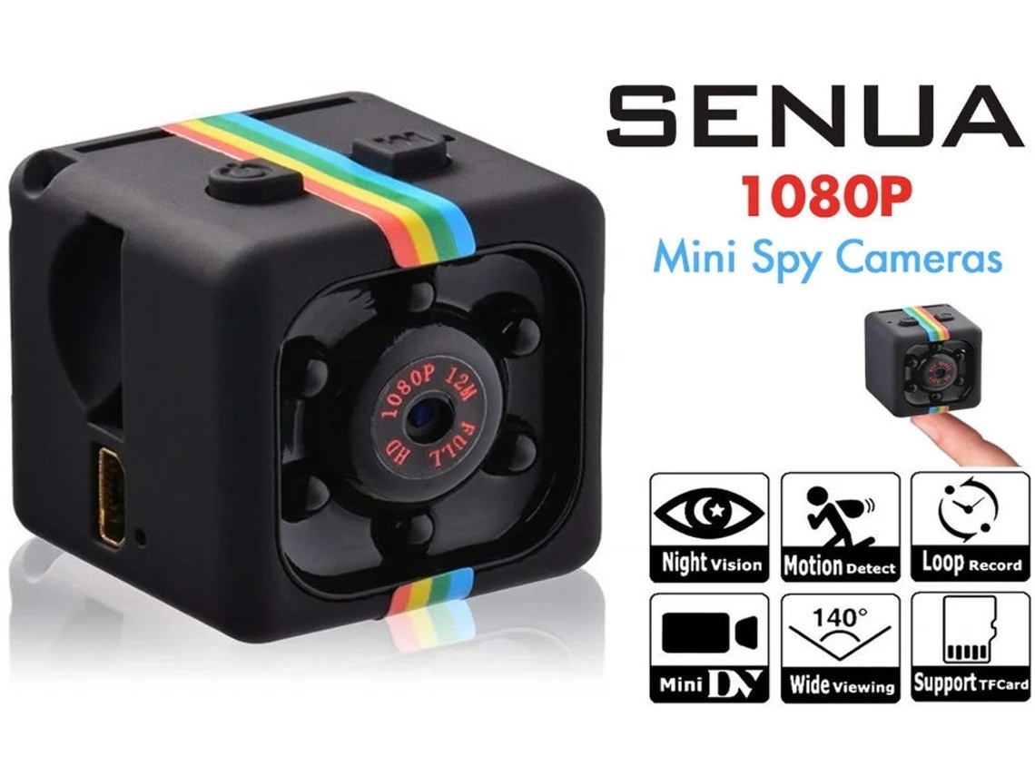 Mini cámara 1080P portátil inalámbrica con grabadora de audio y video, visión nocturna y detección de movimiento Yizhood (negra)