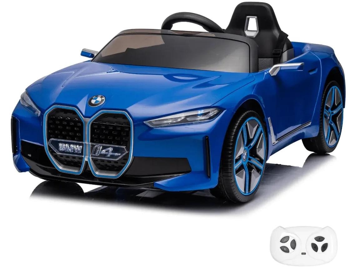 Vehículo Eléctrico Para Niños - Bmw I4 12v - 1 A 6 Años - Con Luces - Azul