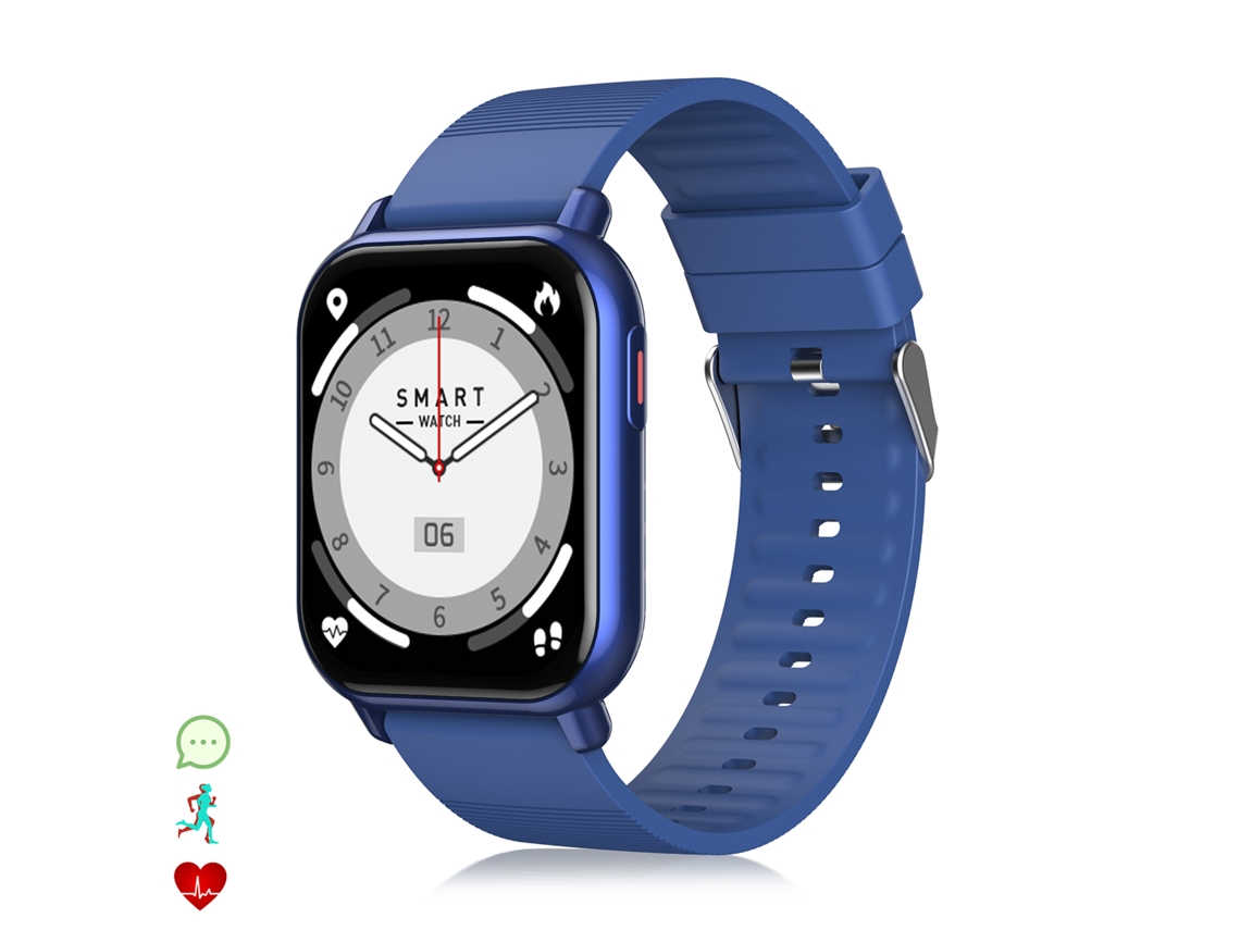 Reloj inteligente Zw32 con notificaciones de la aplicación, múltiples modos deportivos, monitor de presión arterial y oxígeno, y termómetro.