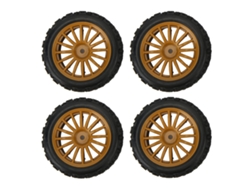 Neumáticos Para Ruedas Rc, 4 Unidades, 12 Mm, Hexagonal, Plástico, Goma, Textura Cóncava Y Convexa Para Coches Deportivos Planos A Escala 1/10.