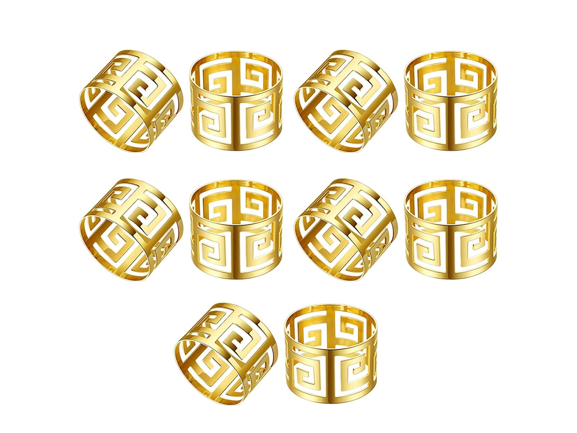 Conjunto de Servilletas de Mesa QTTVBTNA Servilleteros Decoración Bodas Dorado - 10pcs (23x10x5)