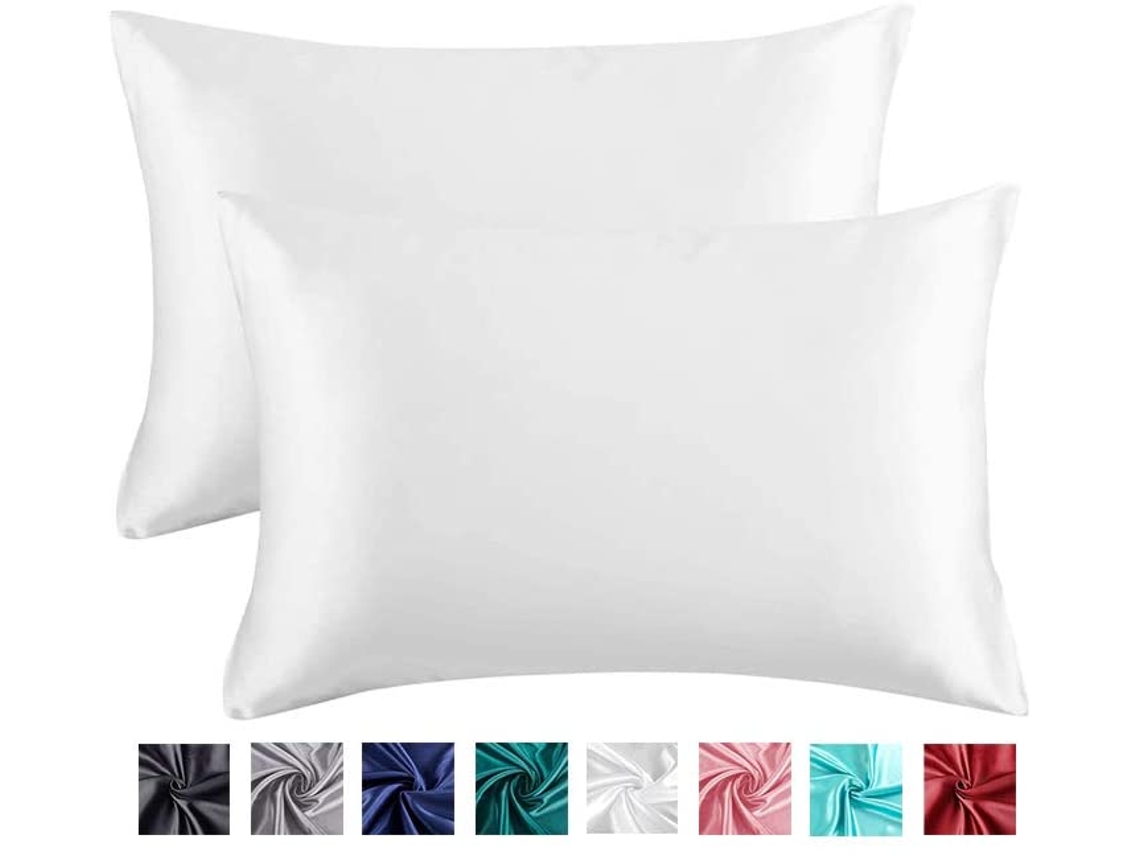 Fronha De Seda - Branca 11-51*102Cm*2(20*40) - Cetim De Poliéster Suave JEIIBRZUI