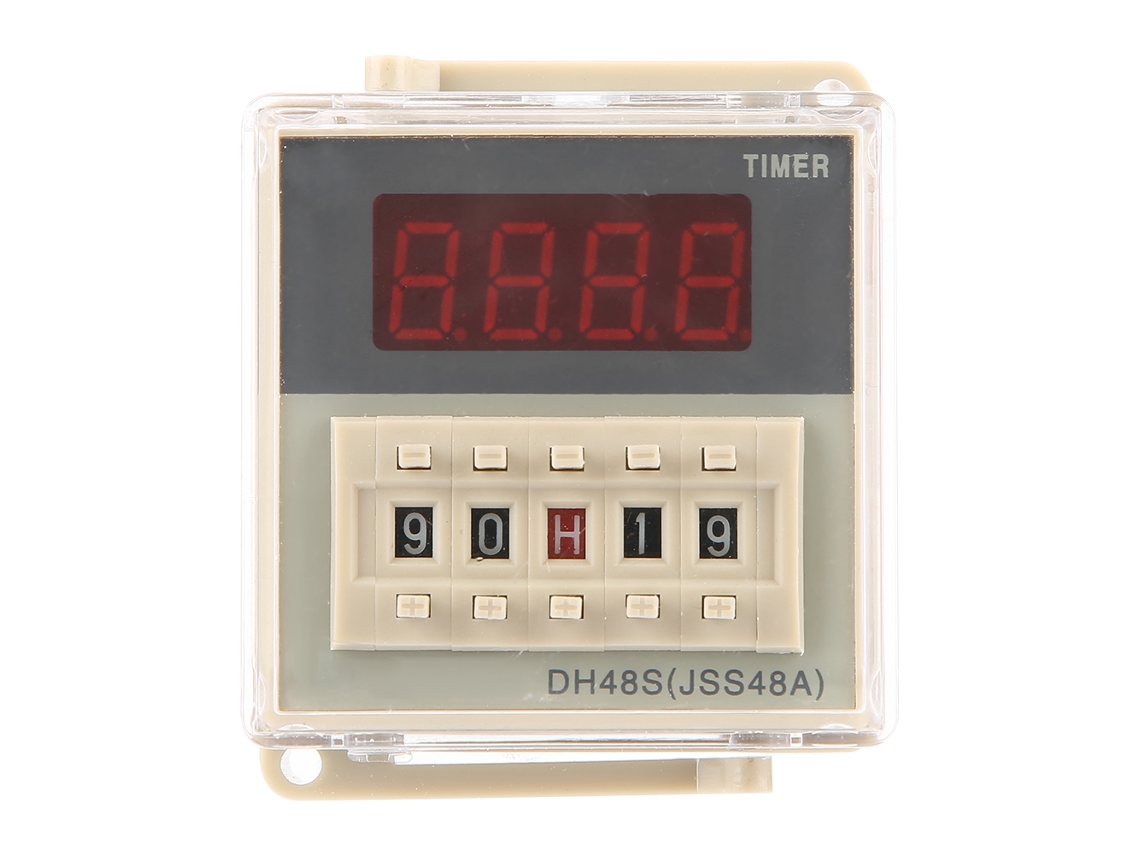 Relé De Retardo De Encendido Dh48s-1z Con Pantalla Digital 0,01 S-99 H 99 Mv Ca 220 V Con Base
