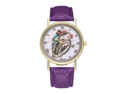 Reloj De Pulsera Unisex Ligero De Cuero, Moderno Y Elegante, Para Hombre Y Mujer (morado)