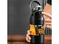 Azul 1500ml Botella Térmica Portátil Gran Capacidad Pajita Acero 304 Taza Vaso Café Deportiva Agua Fría Caliente