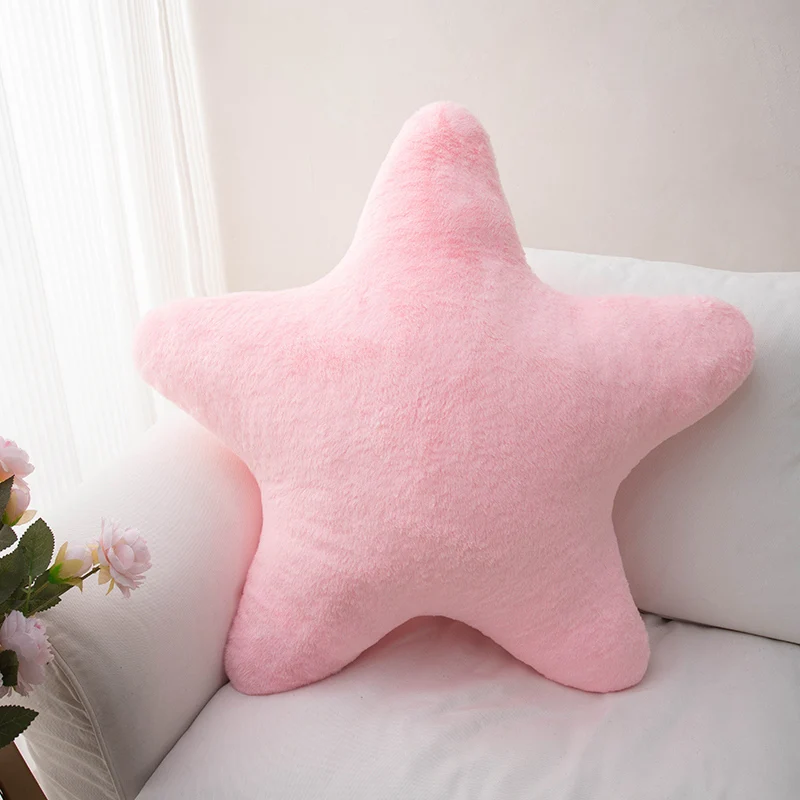 Almofada Decorativa Em Formato De Estrela (rosa, 18 Cm), Almofada Macia De Pelúcia Para Cama.
