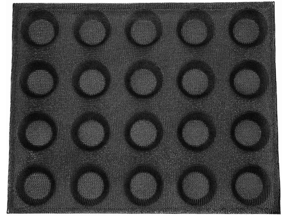 Molde de silicona con 20 cavidades para pastel, mini pizza, pan redondo, hamburguesa, bandeja para hornear antiadherente Gokoco