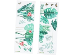 Adhesivo Decorativo De Pared Con Diseño De Plantas Verdes Para Interiores - Fácil De Despegar Y Pegar