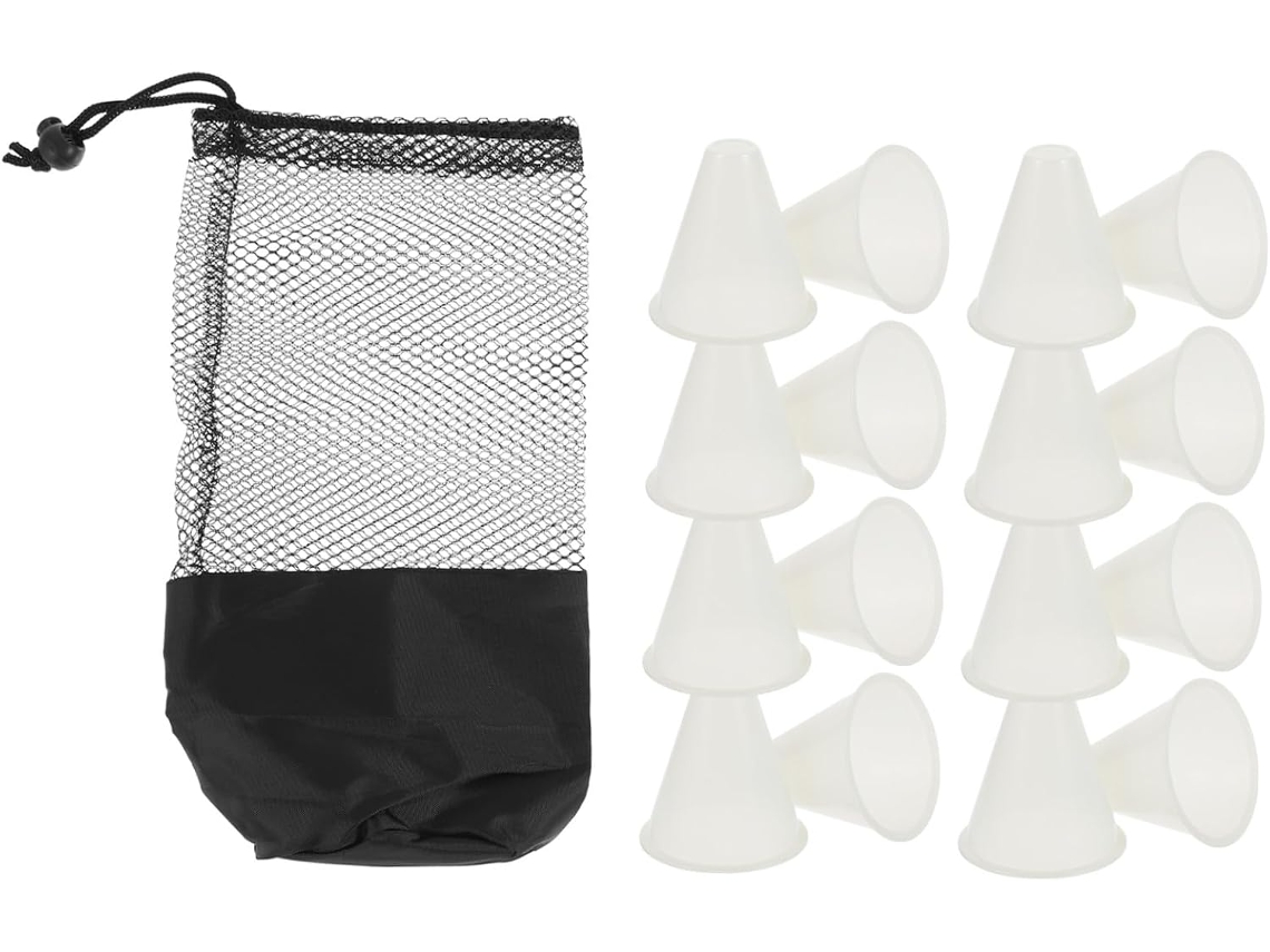 Conos de entrenamiento con luces, 20 unidades, blanco ahumado, 1 paquete, conos estables con corte en V.