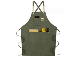 Delantales De Cocinero Para Hombre Y Mujer Con Grandes Bolsillos, Delantal De Lona De Algodón Cruzado Resistente Y Ajustable
