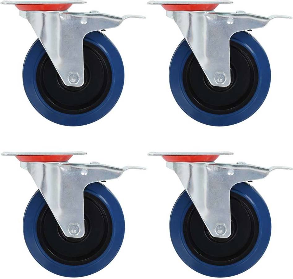 Ruedas Giratorias Con frenos dobles 4 unidades 125 mm 125mm