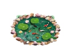 Adhesivos de pared 3D estéreo de Baok con loto y estanque de peces para decoración residencial y comercial Ay9260