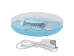 Kit De Lima De Uñas Eléctrica Para Bebés Con 6 Cabezales Para Niños Pequeños - Azul Claro