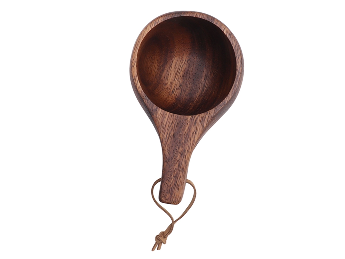 Taza de té portátil de madera con tallado natural para el hogar, restaurantes y camping.