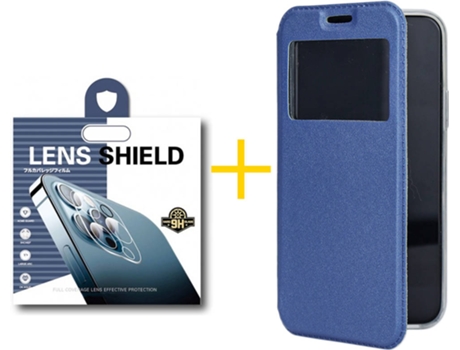 Carcasa + 2 Protectores de Cámara para Samsung Galaxy S22 Plus 5G SKYHE Azul