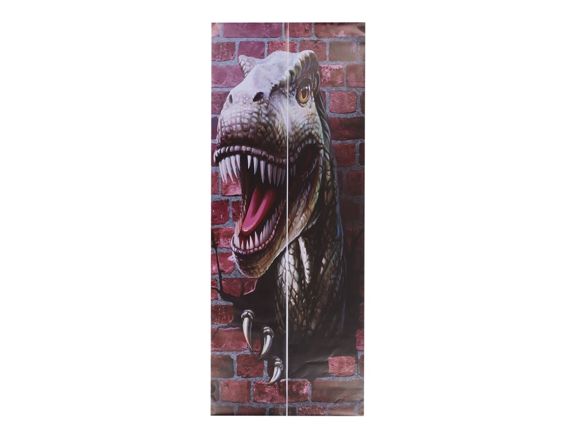 2026-2 Piezas Pegatina De Puerta 3d Autoadehsiva Textura Mate Concava Y Convexa Patrón Dinosaurio Impermeable Para Hogar Y Oficina