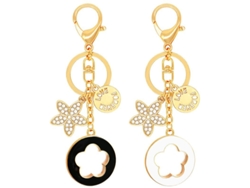 2026rebe-llaveros Linjou 2 Piezas Para Mujer, Flores Con Cristales, Brillantes, Llavero De Coche, Regalo