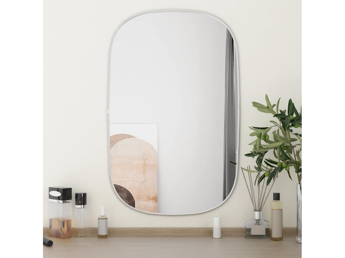 Espejo de pared plateado 70x45 cm N/A