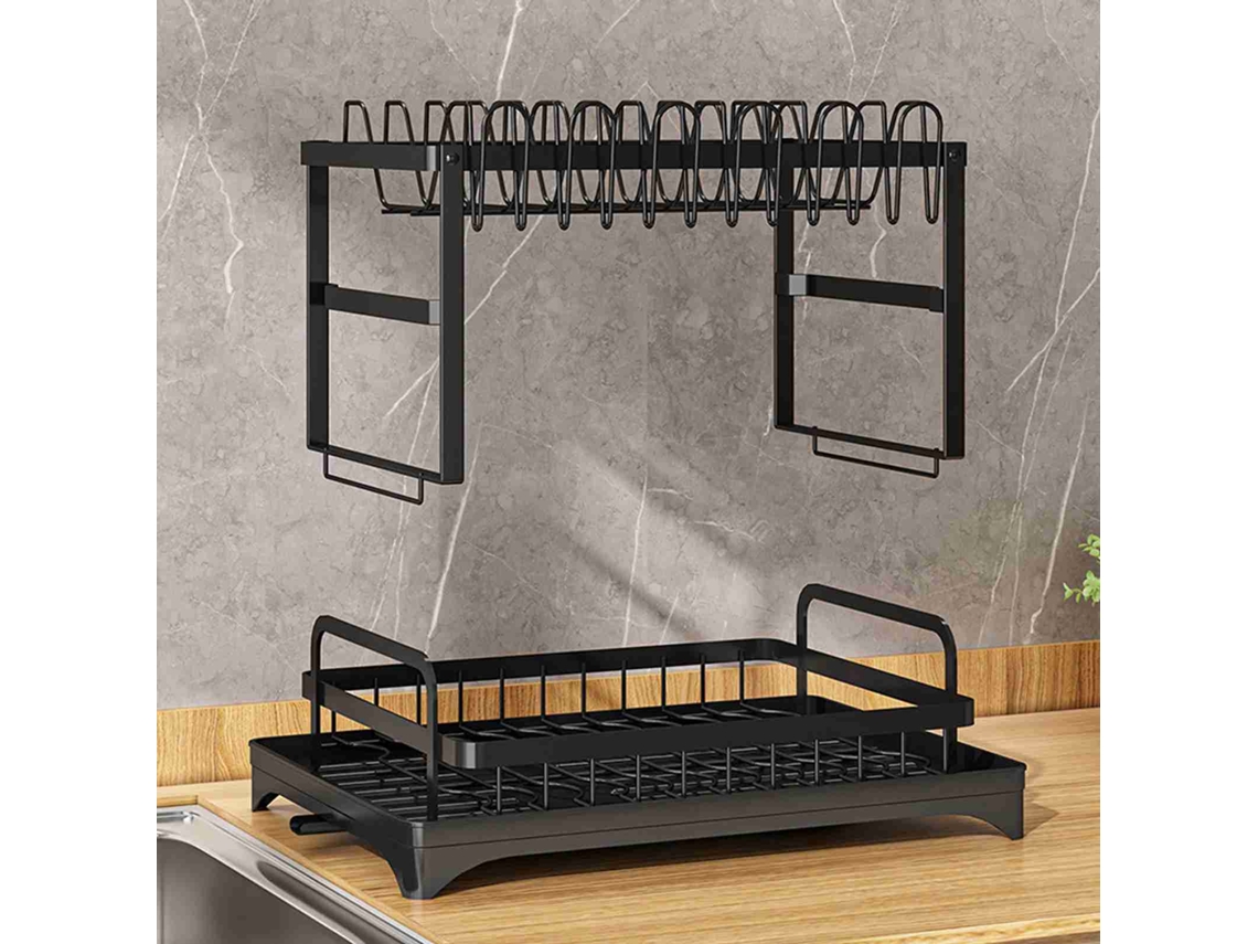 Escurridor De Platos De Acero Inoxidable Con Desagüe, 2 Niveles, Para Encimera De Cocina.