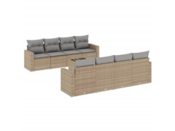 Maison Exclusive - Set De Sofás De Jardín 9 Pzas Con Cojines Ratán Sintético Beige