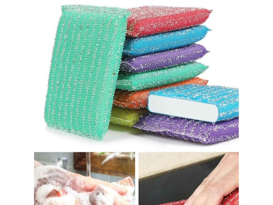 20 X Limpieza Esponja Espuma Plato Olla Limpiador Cepillo Limpieza Almohadilla Cocina