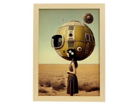 NACNIC Poster Compañero En Estilo Surrealismo Cinematográfico Ilustraciones Y Grabados De Historieta Abstracta Y Artística A4 Marcos Madera