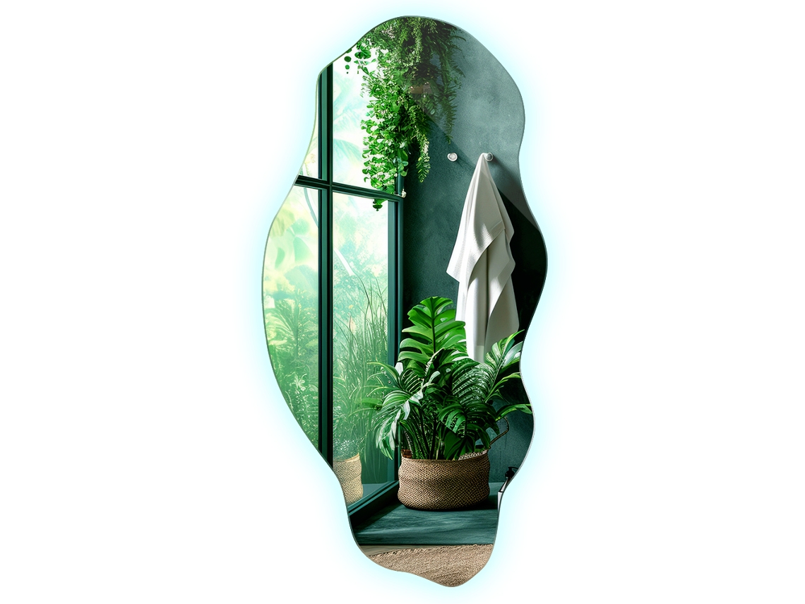 Espejo de pared LED irregular sin marco Espelharte (40x80 cm - Luz fría 6500K)