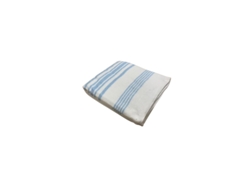 Manta Mallorquina Blanca Raya Azul Cama 90 Y 105 Cm 185X235 PURPURA