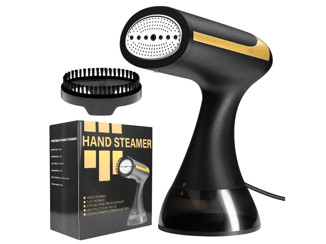 Planchadora portátil de 1500 W/300 ml, pequeña plancha de viaje, calentamiento rápido para eliminar arrugas de la ropa Gertiz (negra)