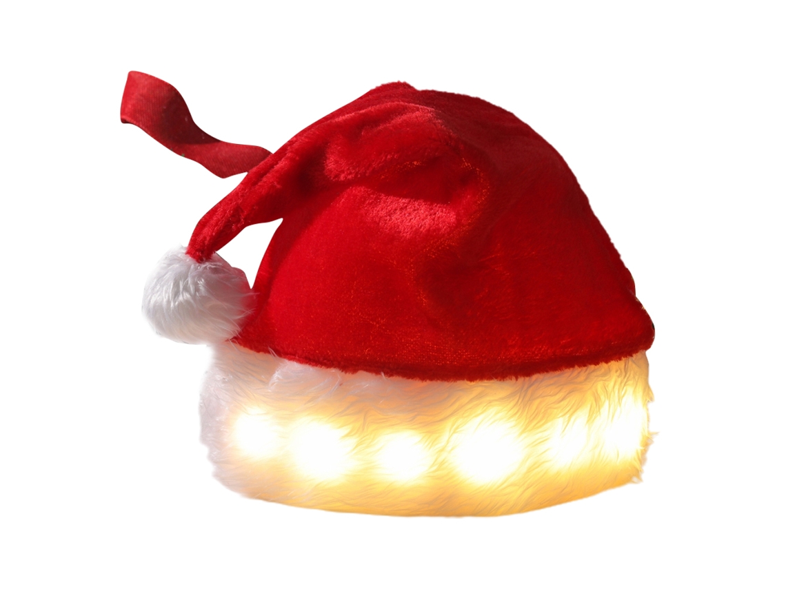Gorro De Navidad De Peluche Con Luces Led, Accesorio Para Fiestas Navideñas De Papá Noel