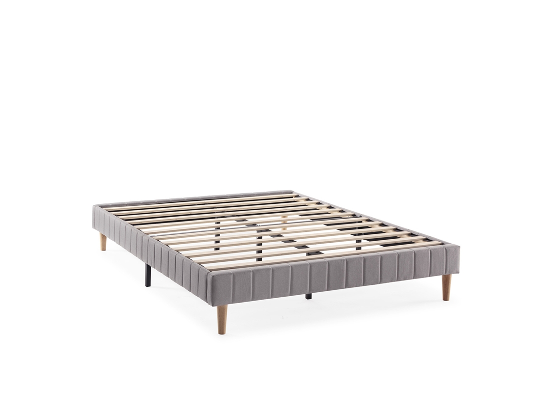 Base tapizada Eris 150x190 cm color Gris claro VS VENTA-STOCK