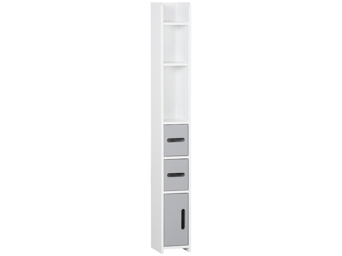 Mueble Baño Columna Alto Estantes 15x17x120cm Gris