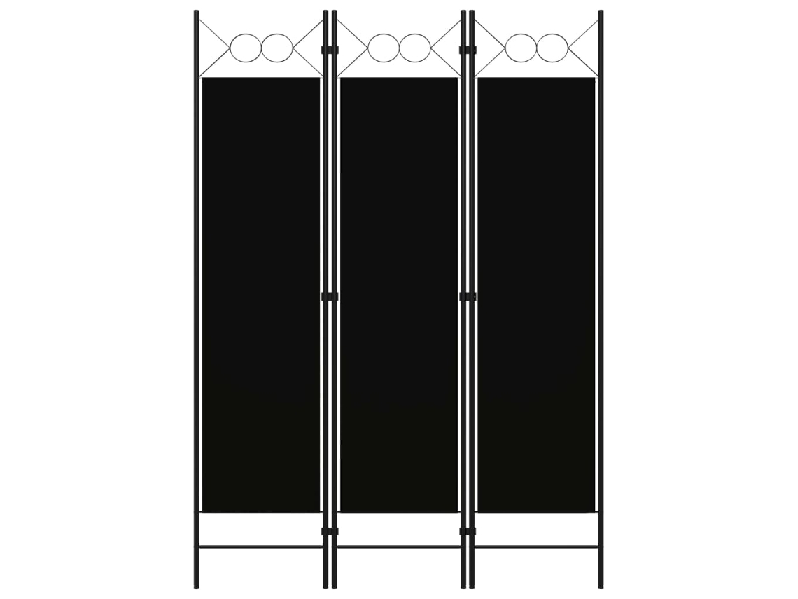 Biombo Divisor De 3 Paneles Negro 120x180 Cm