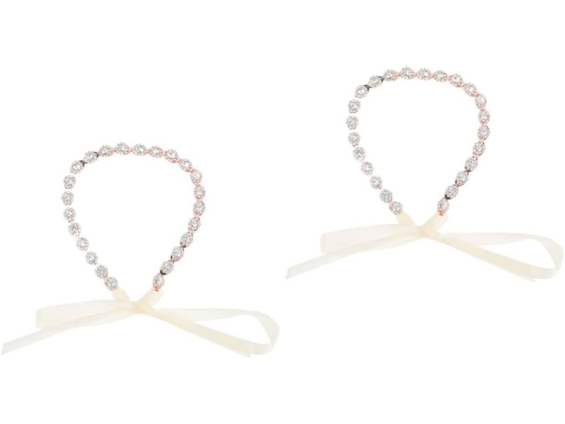 Tiara De Noiva De Duas Peças Com Fita, Acessório De Cabelo Elegante Para Casamentos E Outras Ocasiões.