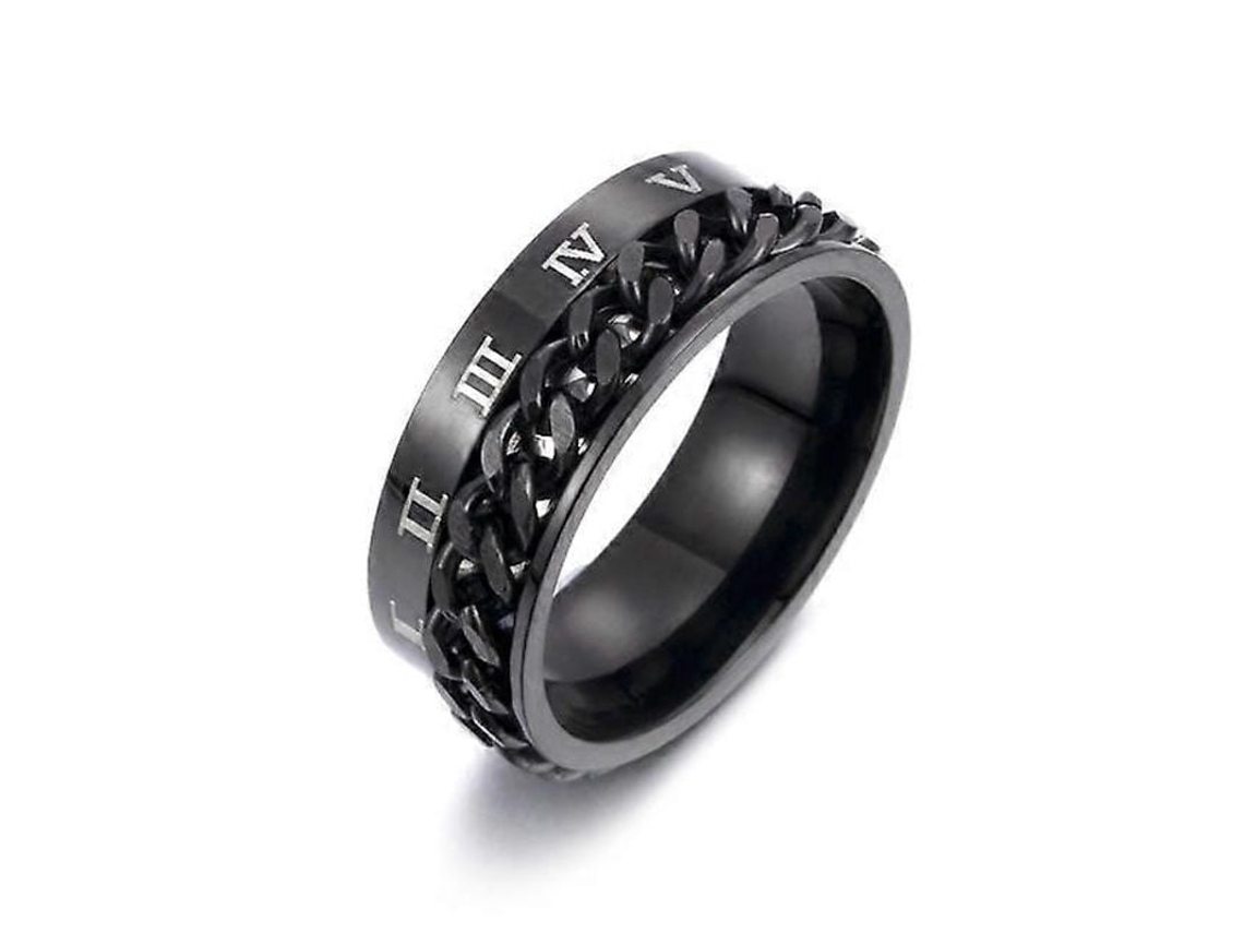 Anillo Giratorio De Acero Inoxidable Con Cadena, Fidget Spinner Para Dedos, Regalo Clásico Para Hombre, Roma Digital