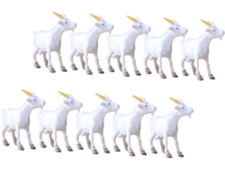 Juego De 10 Figuras Decorativas De Cabras Y Ovejas Para Jardín, Patio U Oficina.