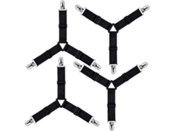 Tensores Triangulares Ajustables Para Sábanas Fijas, Correas De Fixación (negro, Pack De 4)