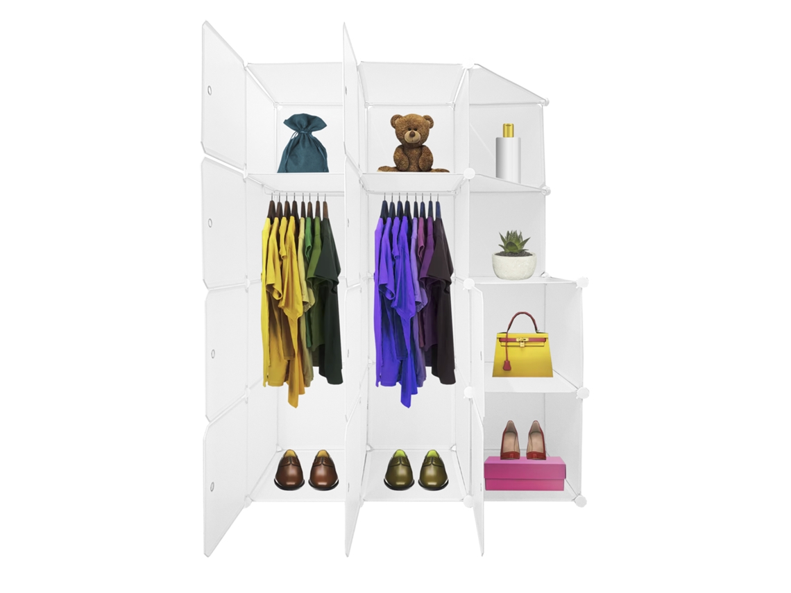 Perchero Cube Personalizable Boxed Home Cubos Puertas Organización Del NYANA PVC Blanco (147x110x47)