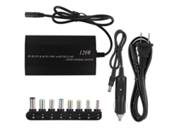 Adaptador De Corriente Universal De 120 W Para Portátiles Con 8 Conectores Para Uso Doméstico Y En El Coche.