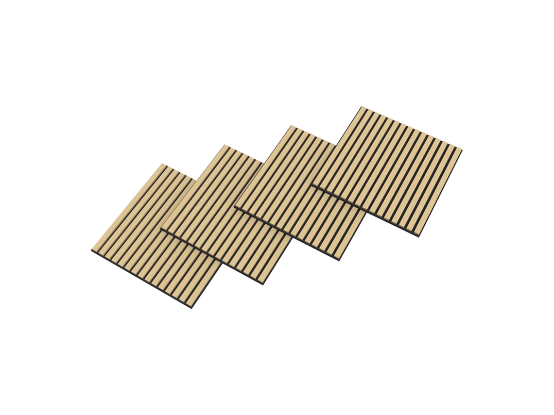 Conjunto de 12 paneles acústicos Vang 3D, 4,32 m², lamas lineales - Neu.holz Roble
